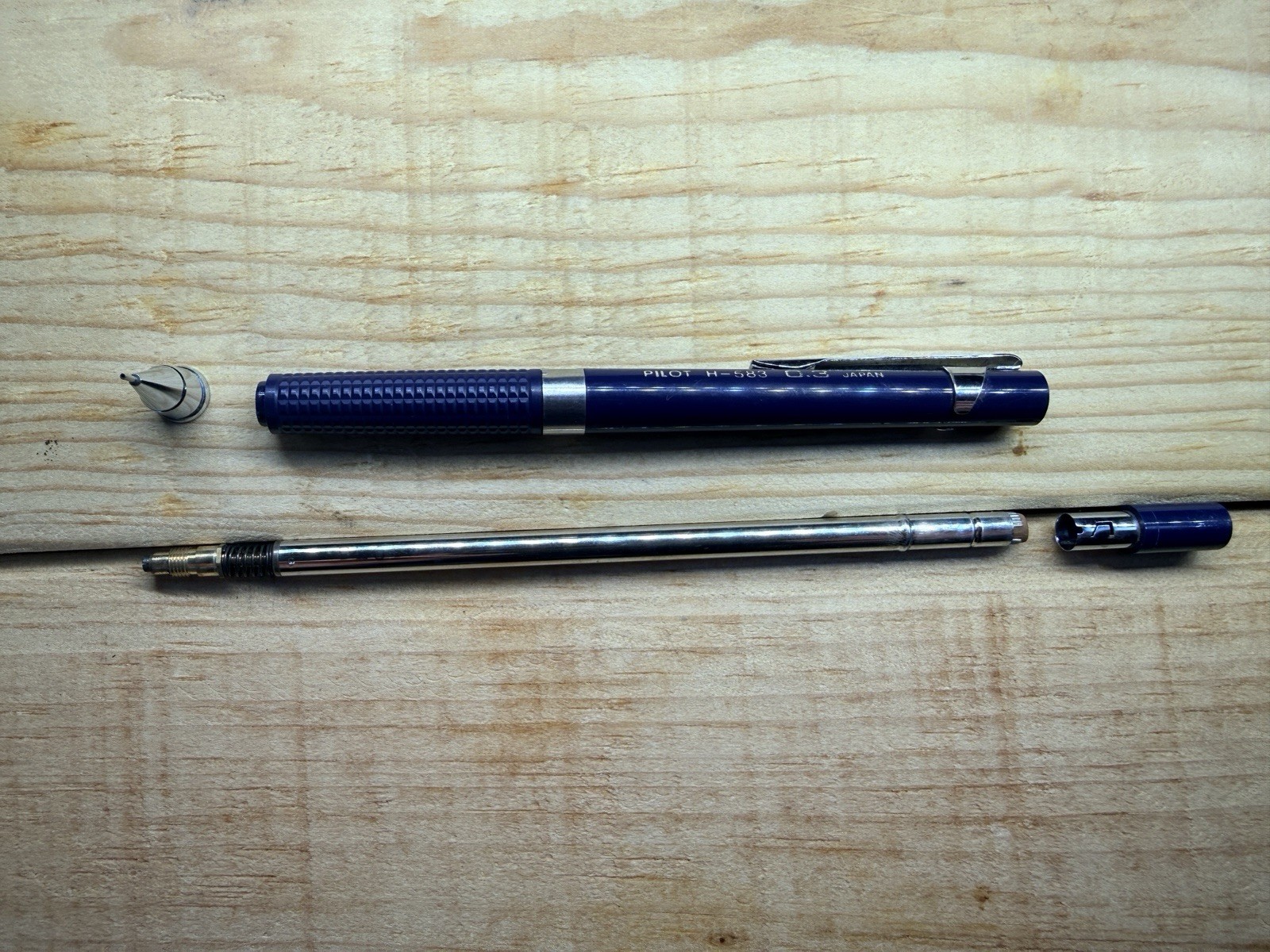 Vintage Pilot H-583 0.3mm Mechanical Drafting Pencil Japan Blue W/ Lead & Eraser