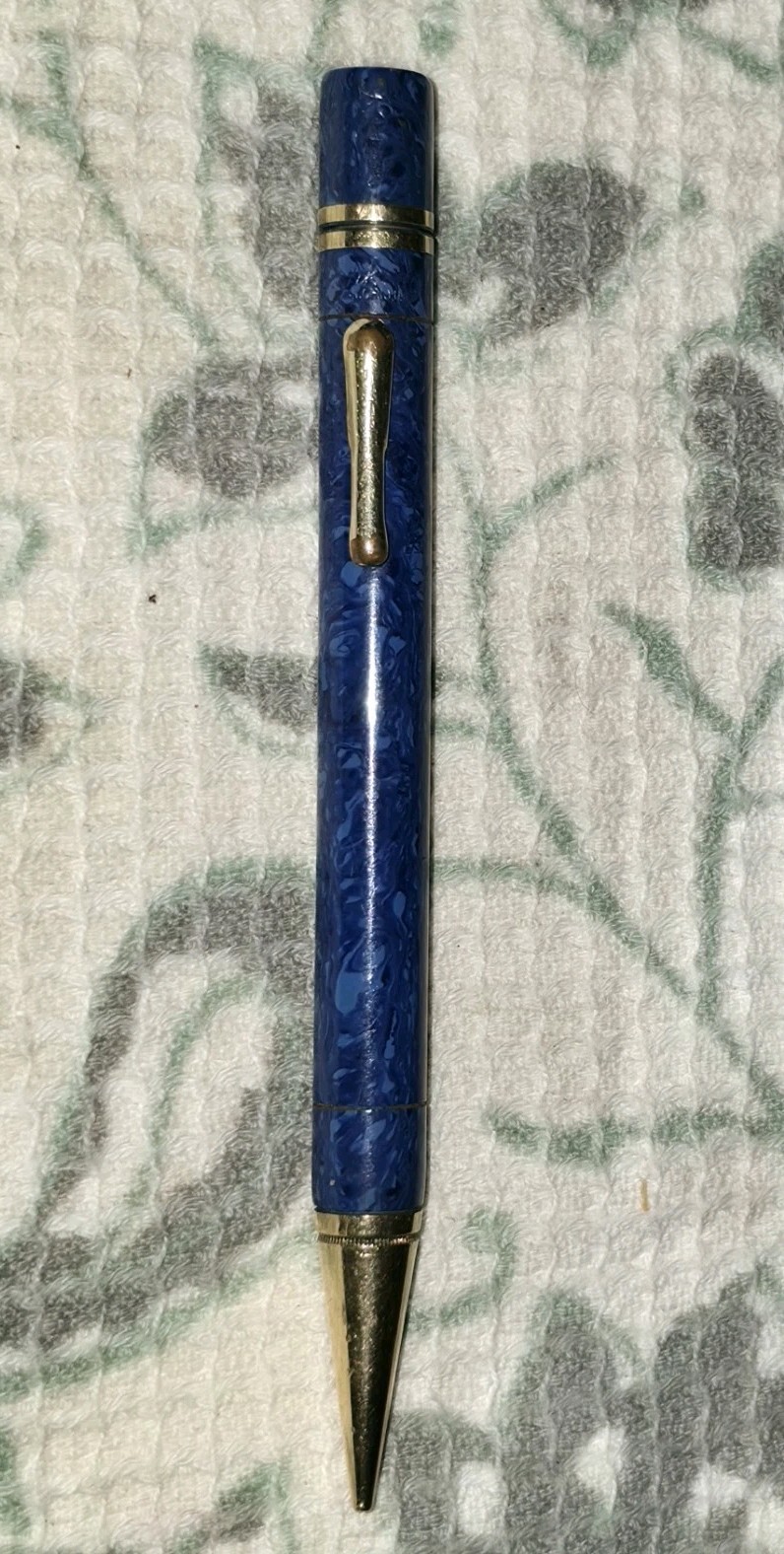 Vintage Conklin Endura Blue Marble Celluloid Mechanical Pencil – Working c.1930