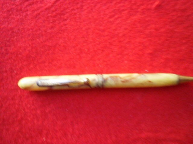 VINTAGE MECH. PENCIL WEAREVER FUNCTIONAL WITH ERASER CREAM&BROWN!! #3326