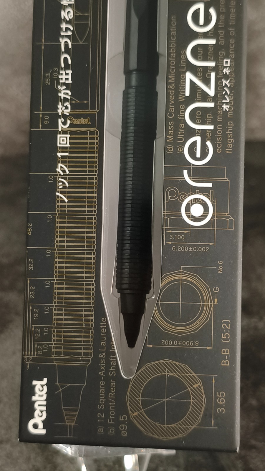 Pentel Orenznero KURUTOGA Metal Graph 1000 Limited Black Mechanical Pencil Set