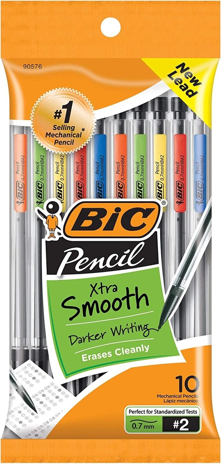 Xtra-Life Mechanical Pencil, Clear Barrel, Medium Point (0.7mm), 10-Count, Packa