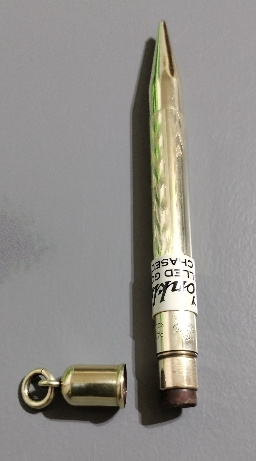 Vintage 1920 Conklin Mechanical Pencil Rolled Gold Chased With Engraving Rare