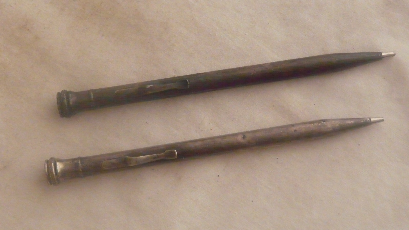 2 Antique Vintage Silver Plate Wahl Eversharp Mechanical Pencils