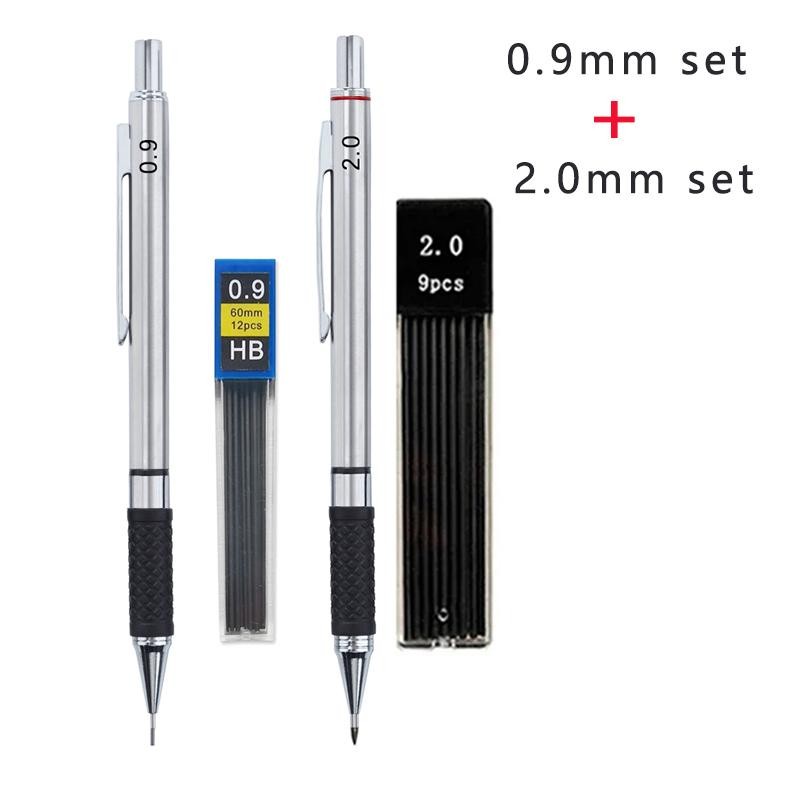 Automatic Metal Mechanical Pencil Set Drawing Multi Size Leads