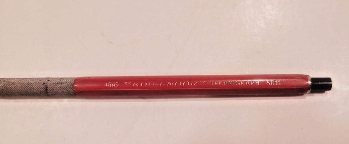 KOH-I-NOOR Technigraph 5611 Red Mechanical Pencil Lead Holder Drafting