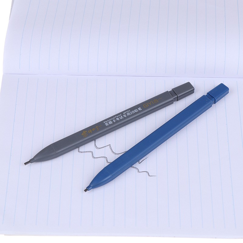 2B Lead Holder Exam Mechanical Pencil With 6PCs Lead Refill Set Student SuppC-cx