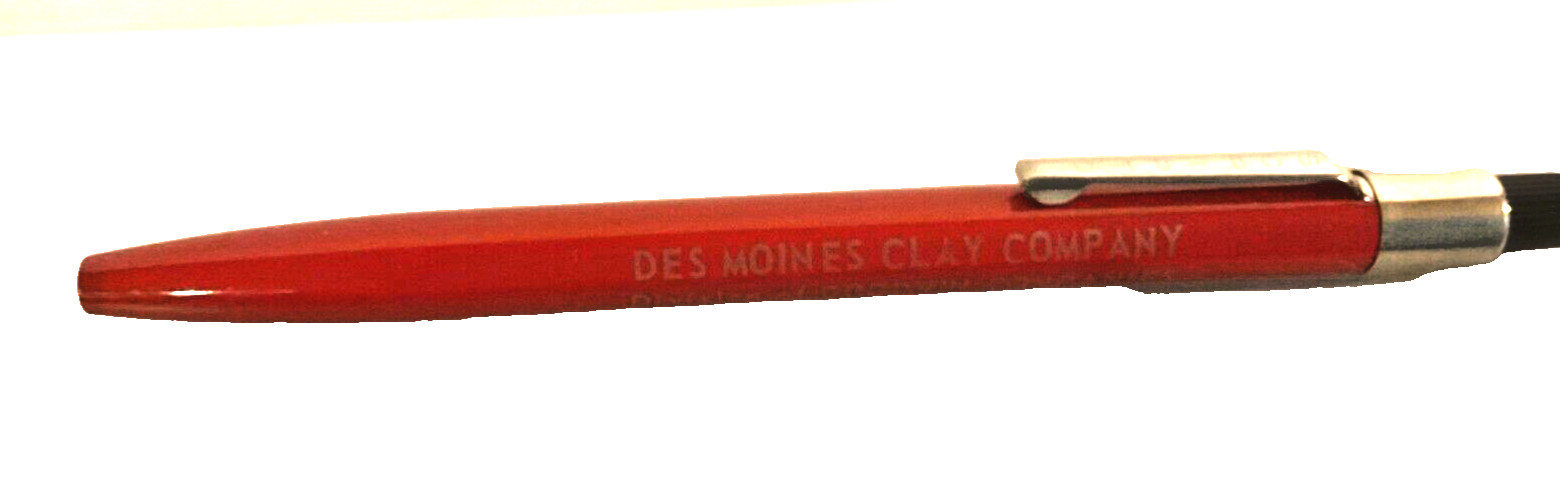 Vintage Scripto Graphite Pencil DesMoines Clay Co. Goodwin Co.