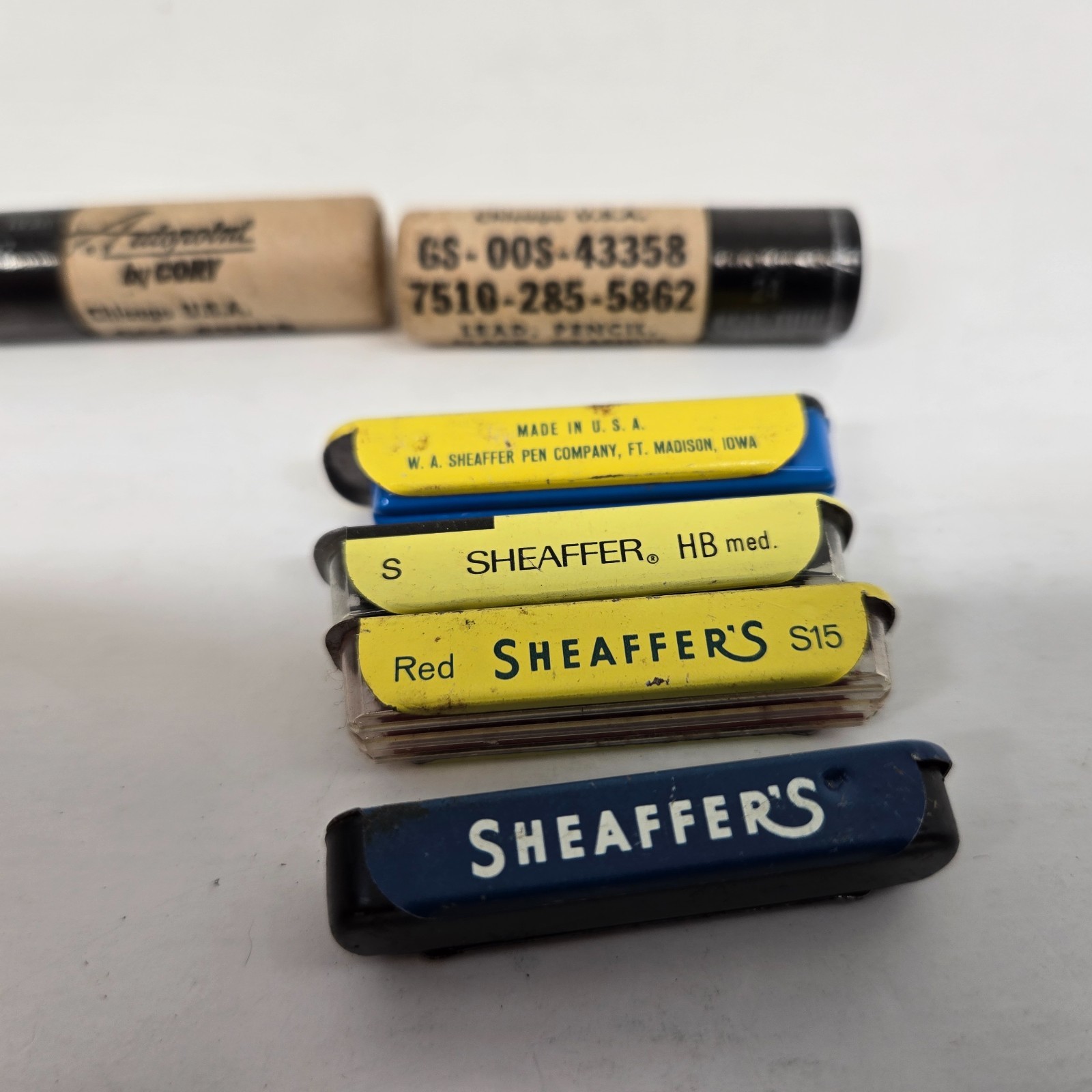 Vintage Sheaffer Lead Fineline 16 24 Lot Black Red Autopoint by Cory Erasers