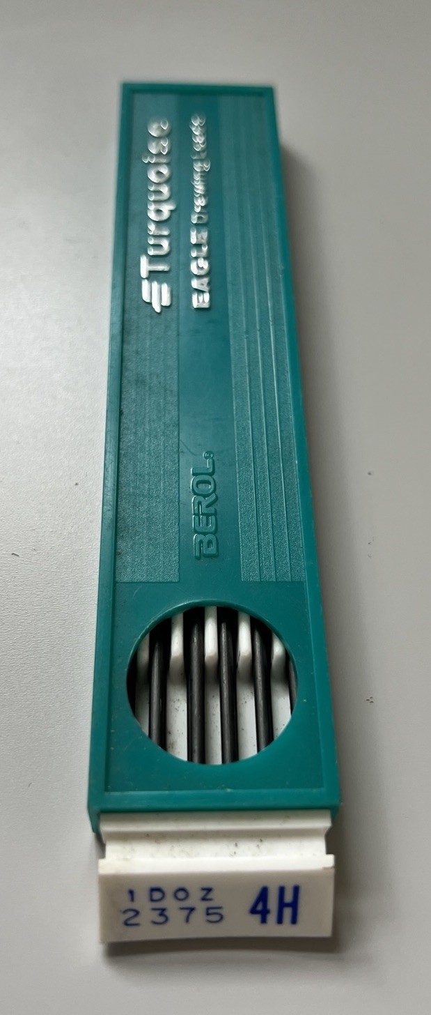 Vintage Berol Turquoise Eagle Drawing Leads #2375 4H