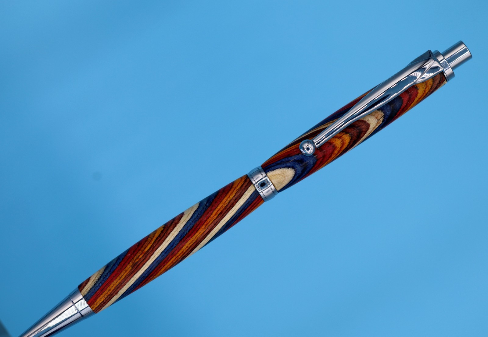 Luxury ColorGrain Wood Mechanical Pencil Chrome 0.7mm + Extra Lead/Erasers Gift