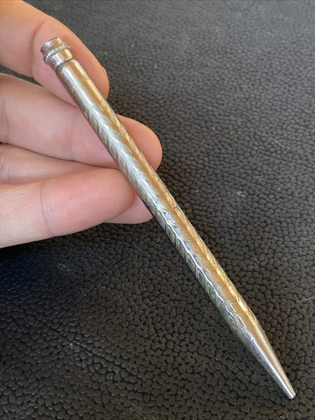 VTG 1920s/30’s Made In USA PAT’D Mechanical Pencil Silver Tone Twist Top AS IS