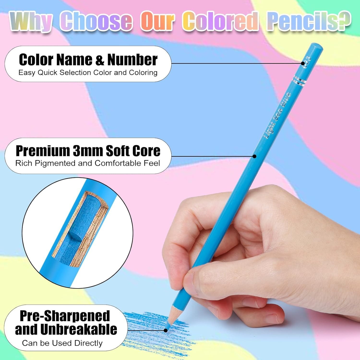 72 Count Colored Pencils for Adult Coloring 1 (Pack of 72), Multicolor