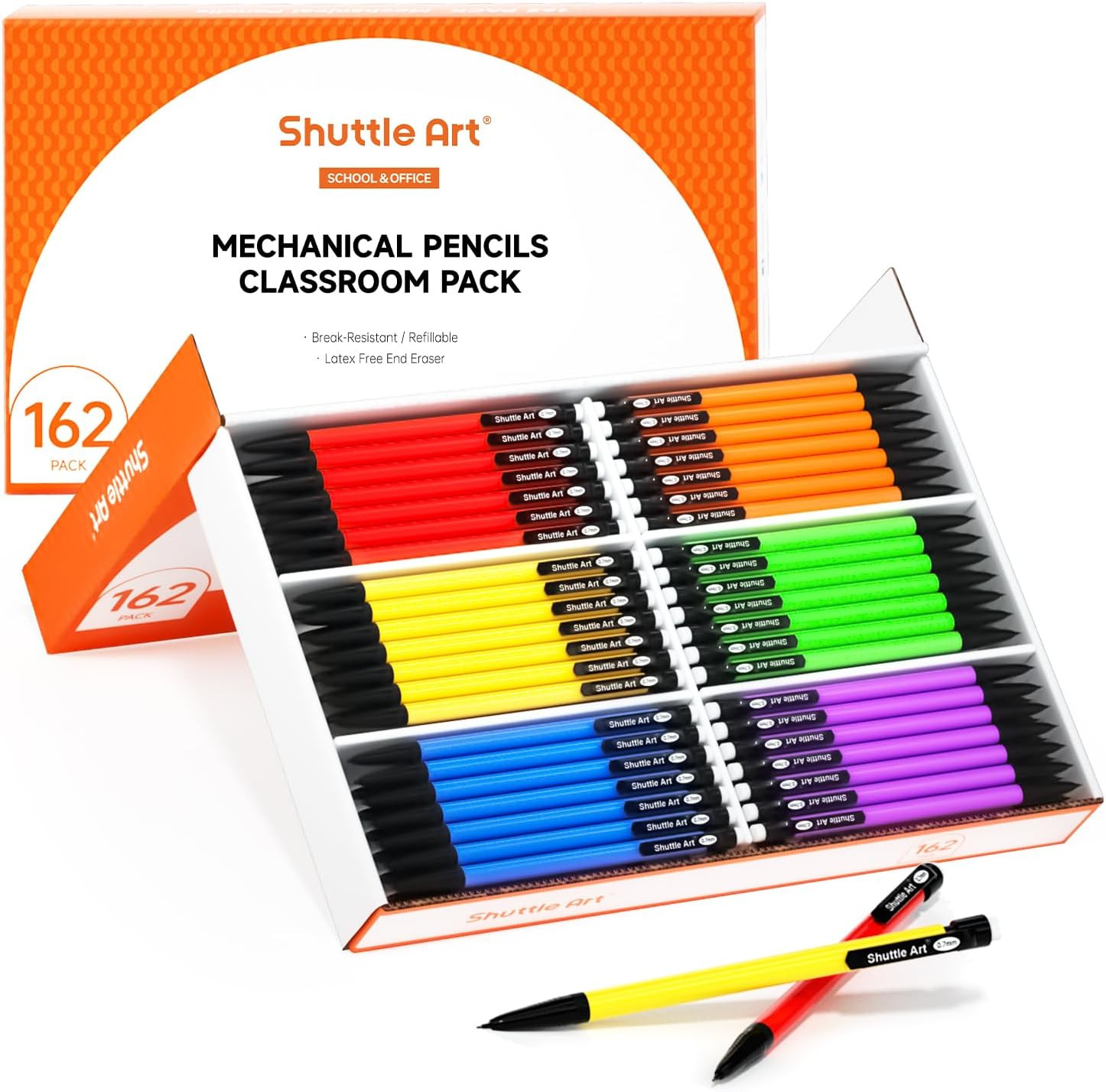 Shuttle Art Mechanical Pencils, 162 Pack Bulk Mechanical Pencils 0.7Mm Medium Po