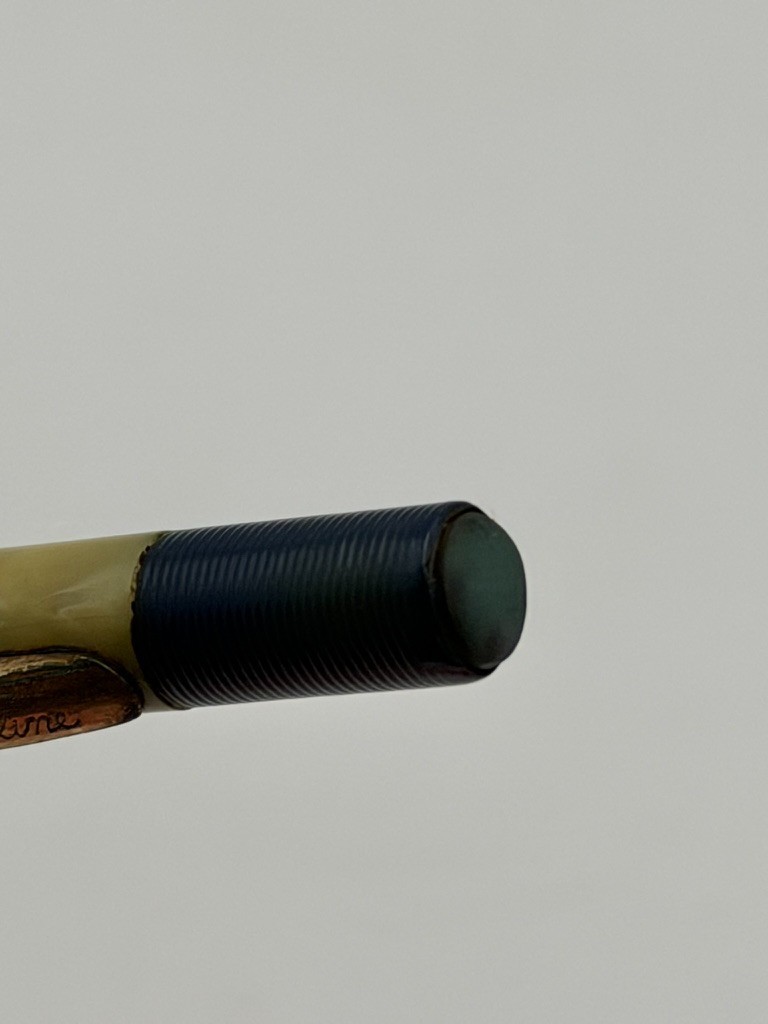 Vintage Fineline Mechanical Pencil Red White Blue Marbled Celluloid Gold Tone