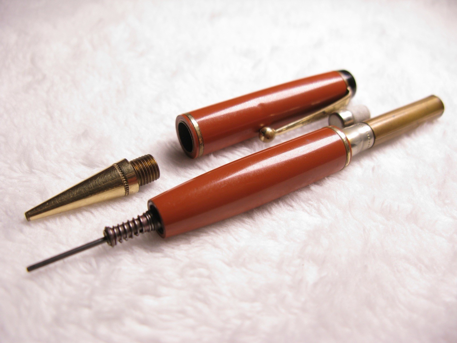 Parker Duofold Orange Vintage Mechanical Pencil Working Eraser and Lead