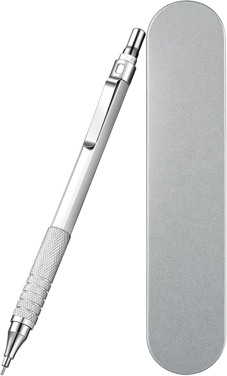 Mechanical Pencil with Metal Grip 0.5mm 12 HB Lead Refills Precision Writing