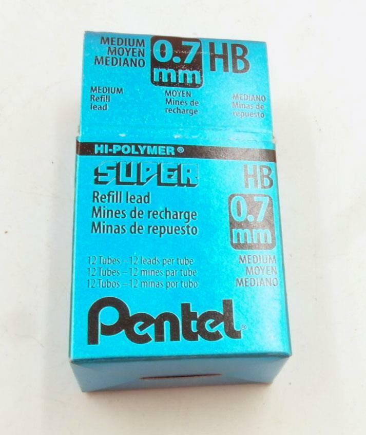 PENTEL 0.7 MM HB REFILL LEADS 11 TUBES WITH 12 LEADS IN THE TUBE
