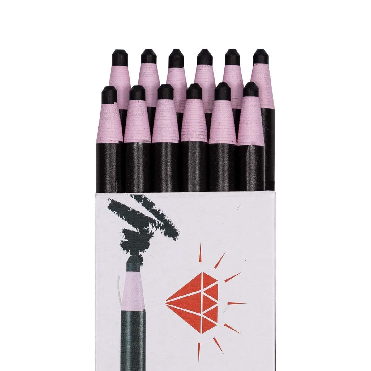 Diamond Peel-Off China Markers/Grease Pencils for 1 Count (Pack of 12), Black