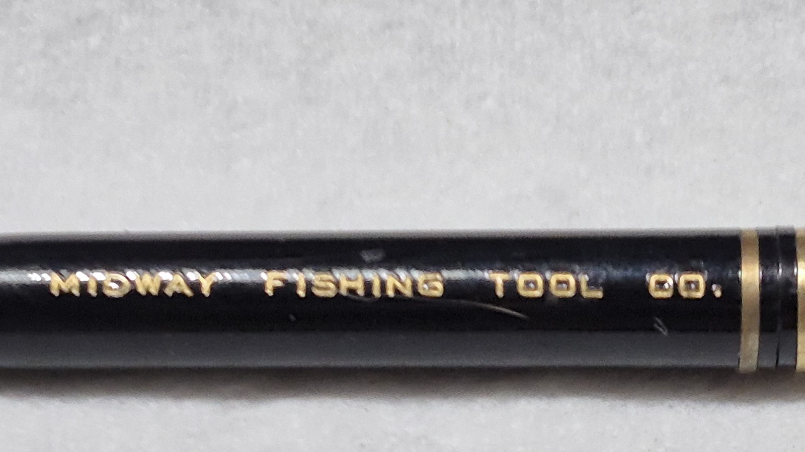 “Midway Fishing Tool Co.” Black/Polished Brass Trim Working Mech Pencil