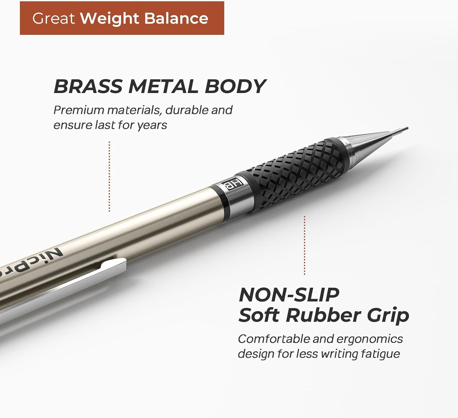 Art Mechanical Pencil Set in Case, 4 PCS Metal Drafting Pencil 0.5 Mm & 0.7 Mm,