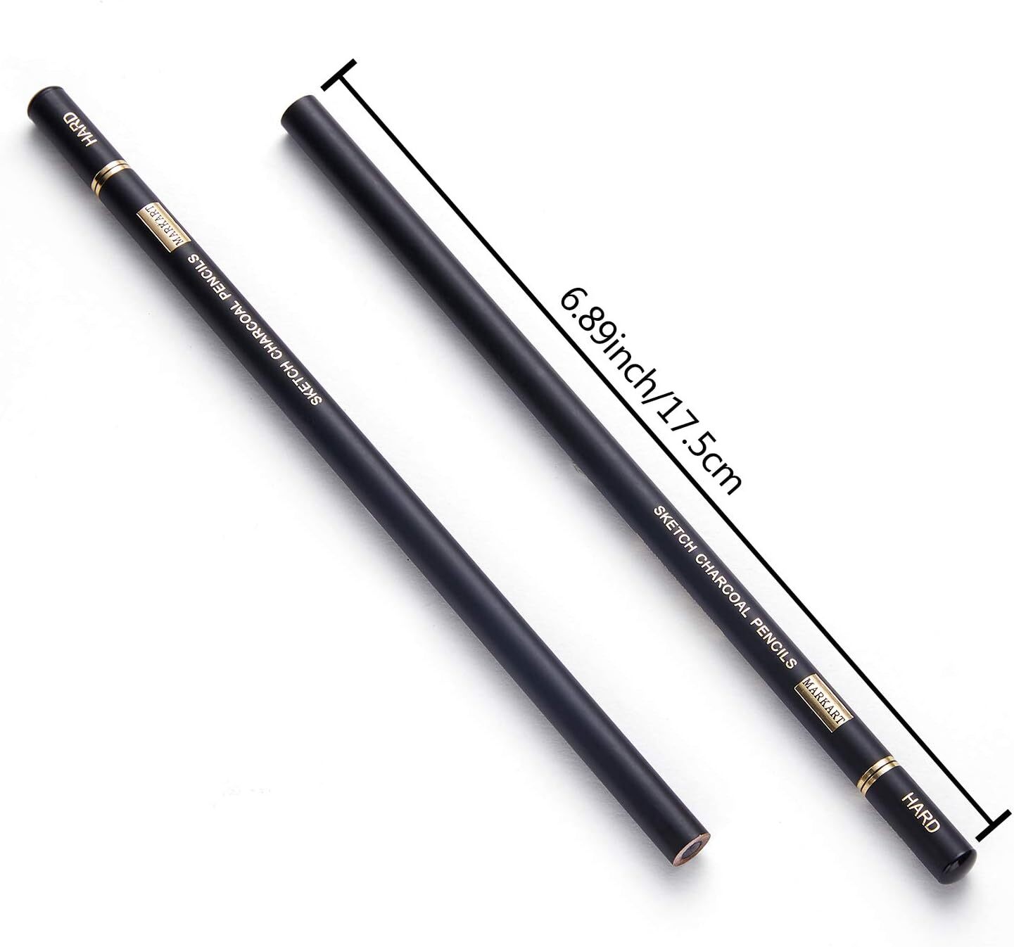 MARKART Professional Charcoal Pencils Drawing Set 10 Count (Pack of 1), Black
