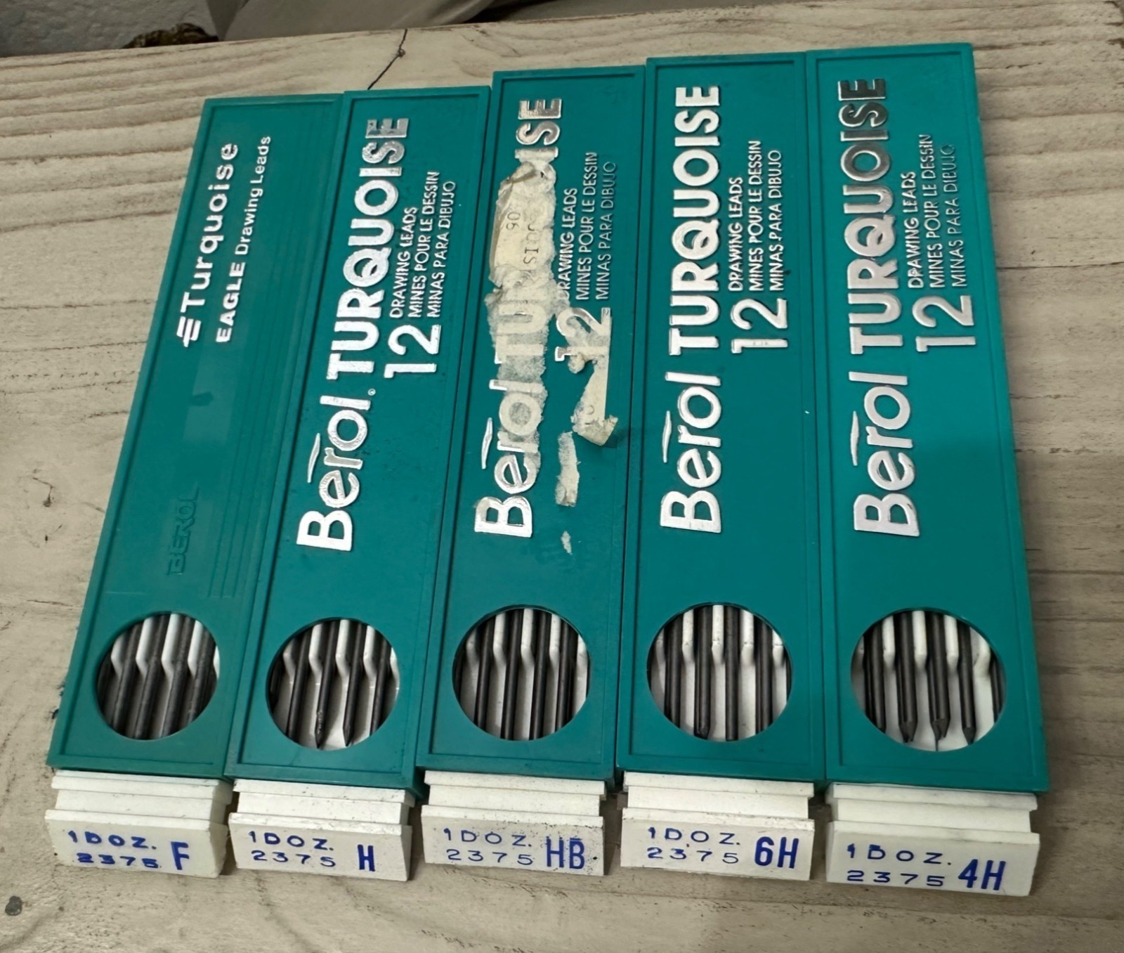 Berol Turquoise Drawing Leads 12-Pack In Assorted Hardness Grades