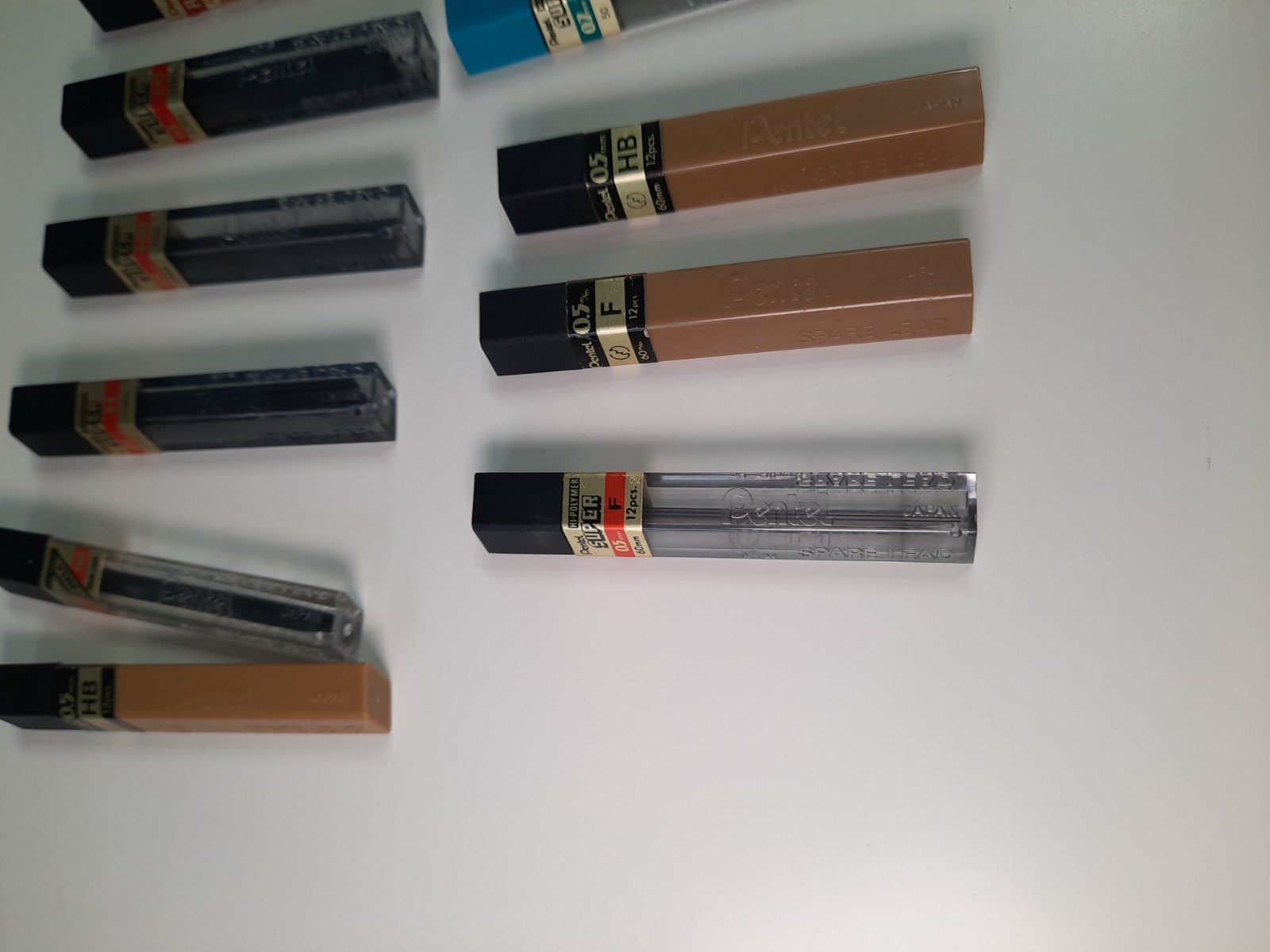 Vintage Pentel 0.5mm Lead & Eraser Lot HB 2B F H Red Super Japan