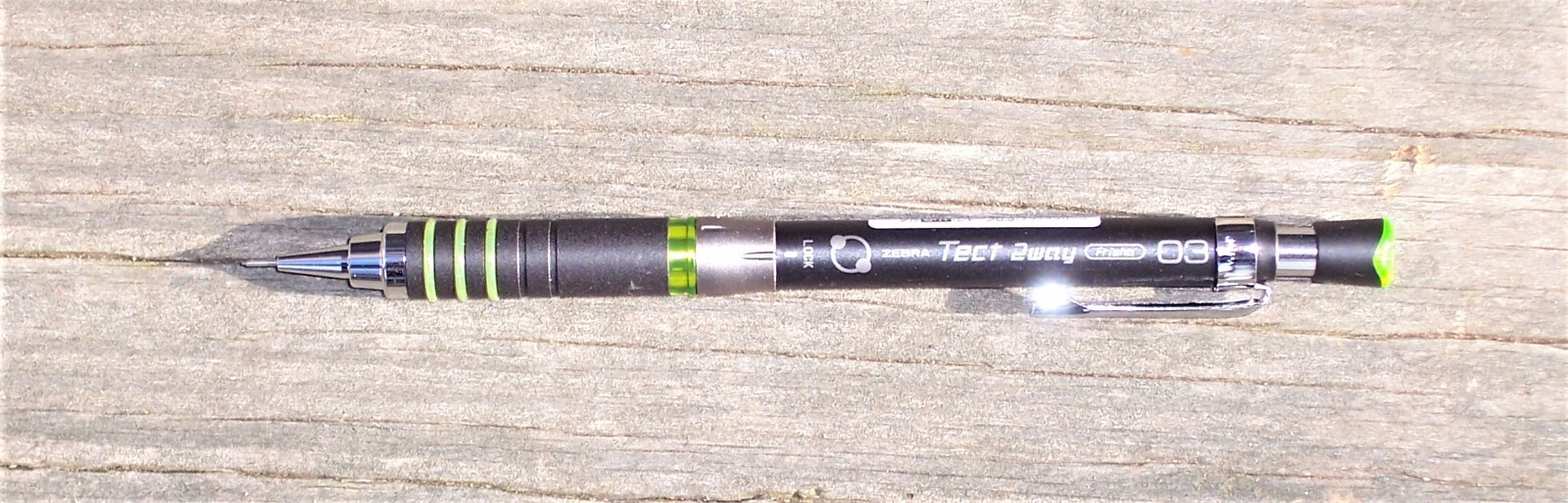 ZEBRA TECT 2WAY 0.3MM MECHANICAL PENCIL BLACK/LIME GREEN LIMITED EDITION