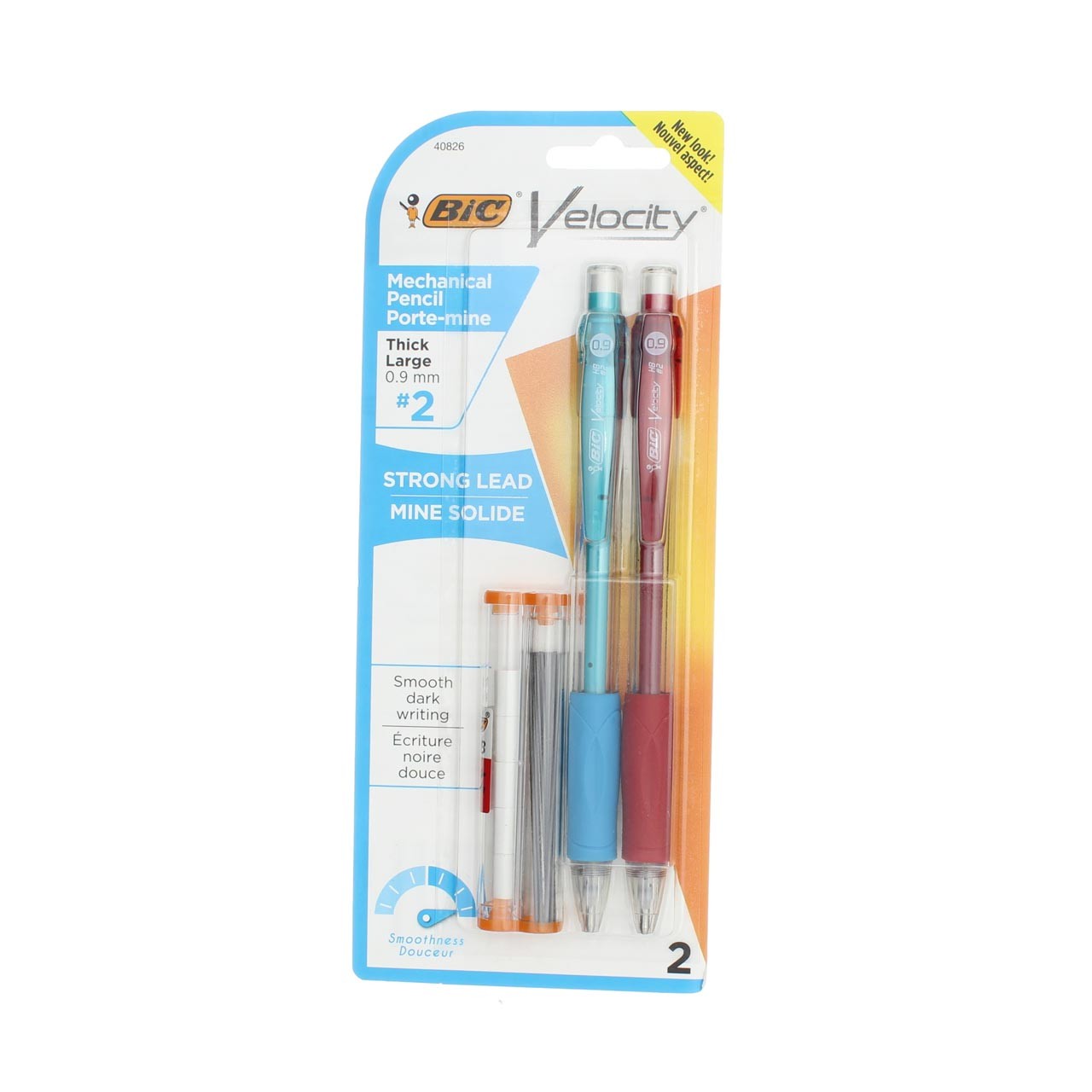 3 Pack BiC Velocity Strong Lead Mechanical Pencil & Refills, 0.9 mm, #2, 2 Ct