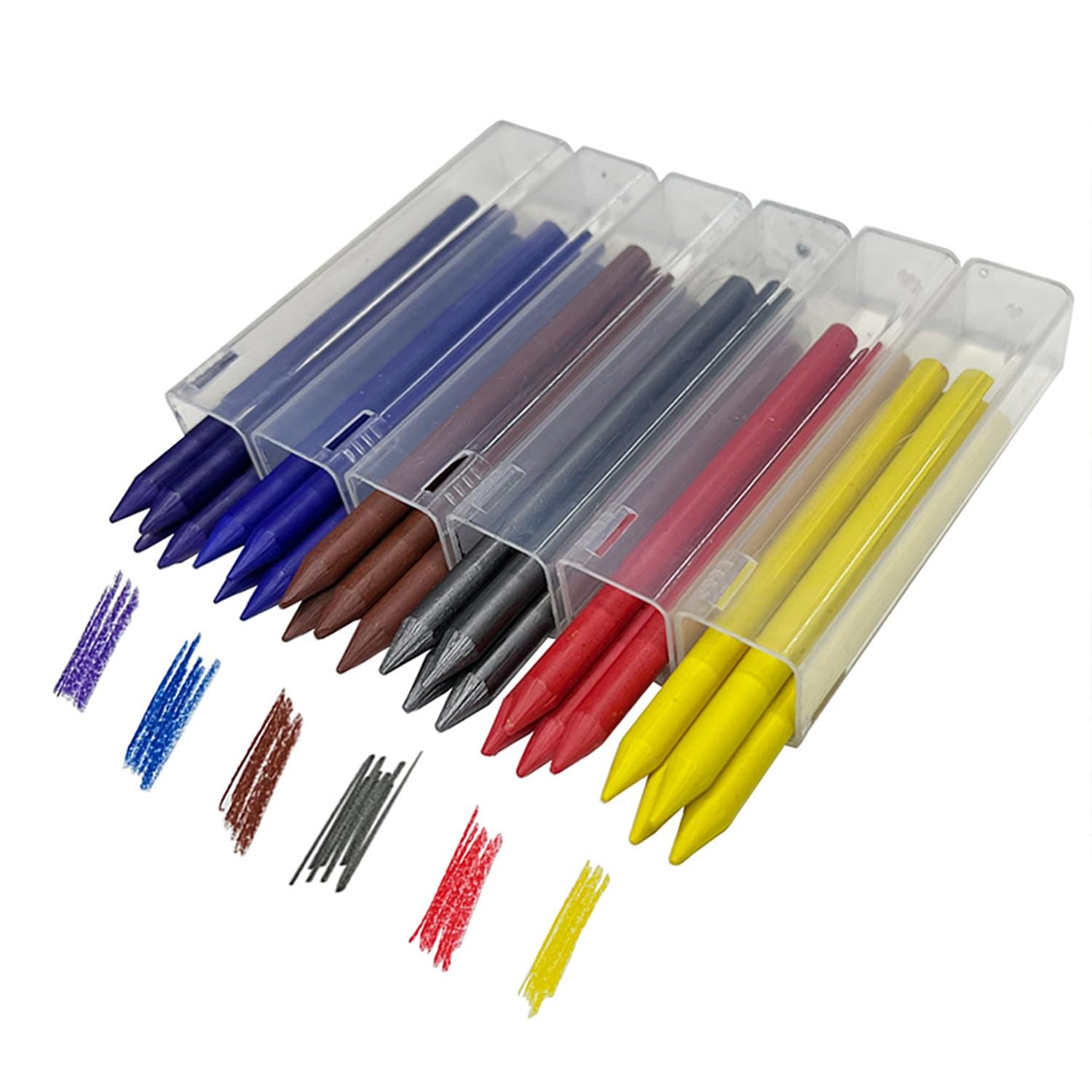 5.6mm Metal Mechanical Pencil Set Clip Clutch Graphite 4 Colors Lead 4 PCS