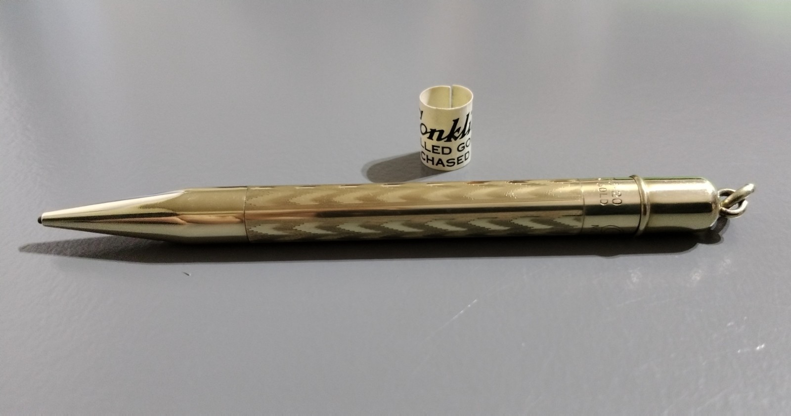 Vintage 1920 Conklin Mechanical Pencil Rolled Gold Chased With Engraving Rare