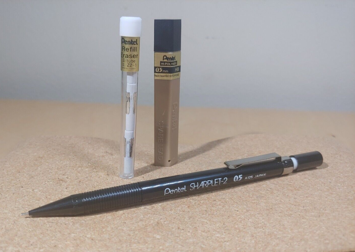Vtg Pentel Sharplet-2 A125 0.5mm Mechanical Pencil, HB Lead, Z2-1 Eraser Refills