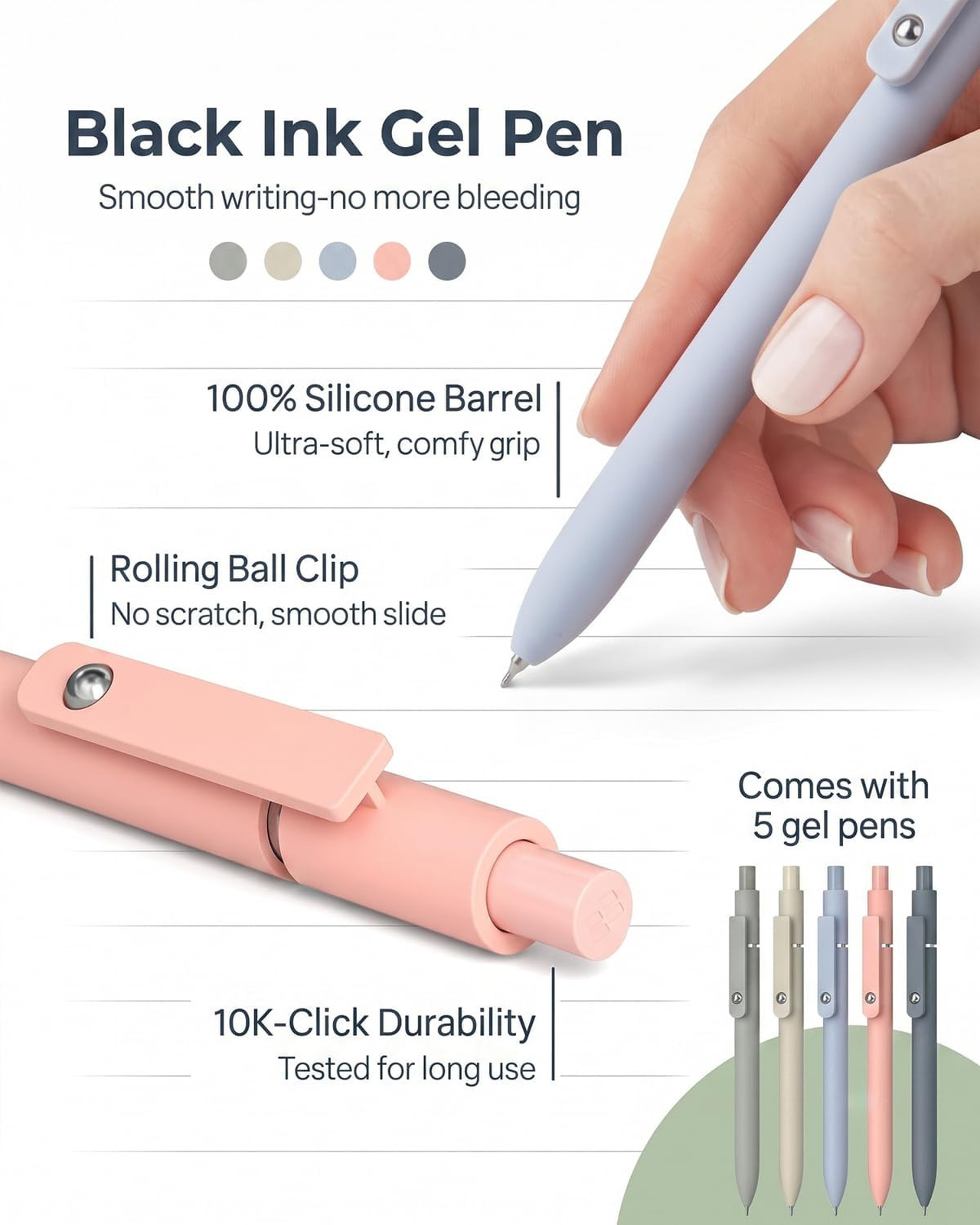 Aesthetic Stationery Kit with Pens Highlighters Sticky Notes and Pencils for