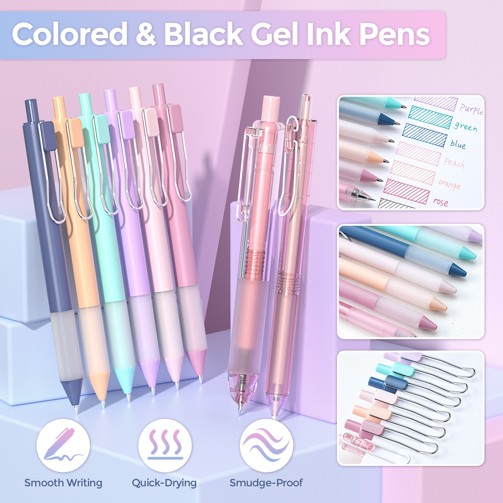 Nicpro 52PCS Aesthetic School Supplies, Cute Pencil Case, 12 Pastel Highlighters