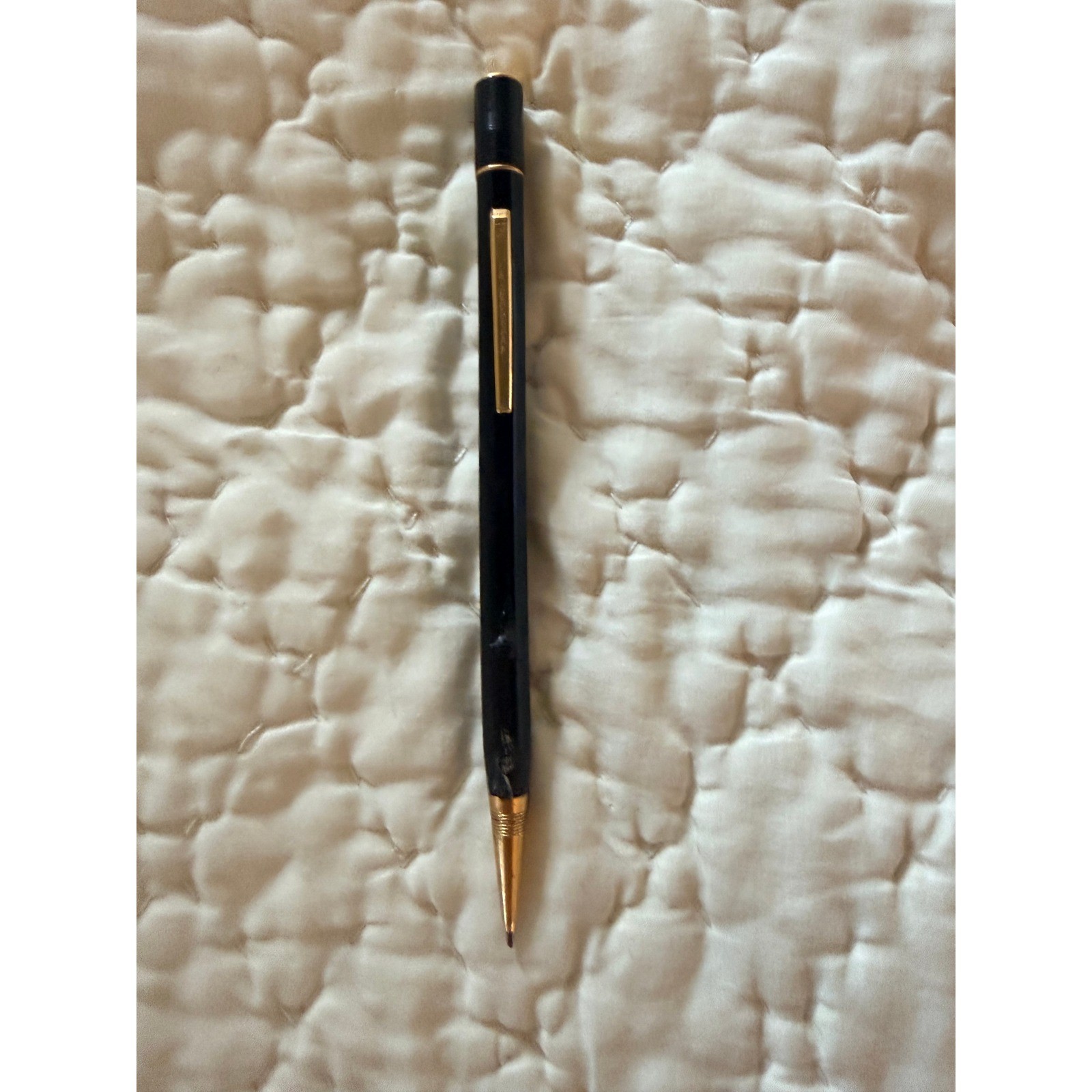 Vintage Mechanical Pencil Telescoping Metal Pencil and Black Gold Tone Pencil