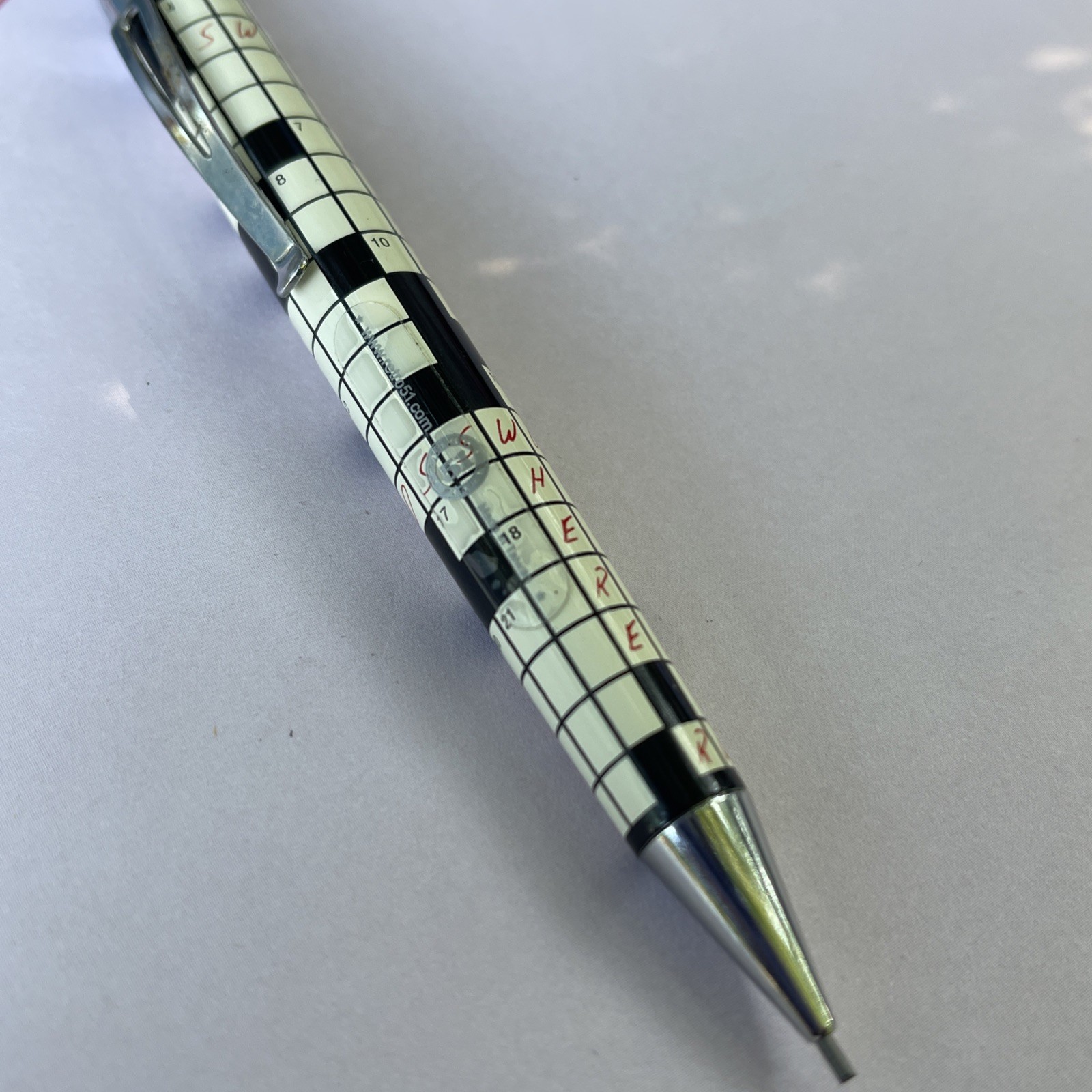 Retro 51 Tornado Mechanical Pencil featuring a crossword puzzle