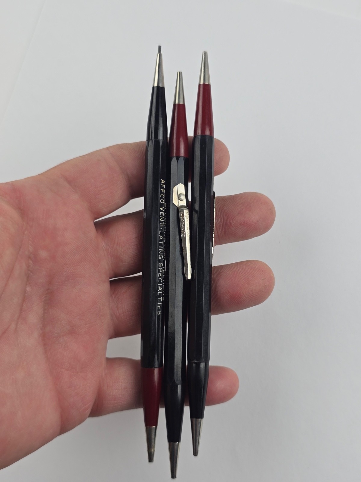 Lot Vintage Autopoint Twin point Red / Black Mechanical Pencils Advertising