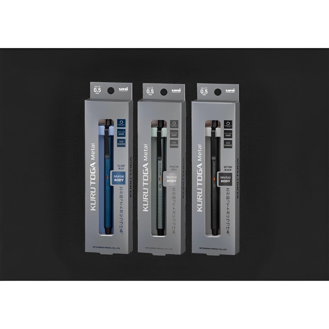 Uni Kuru Toga Metal Mechanical Pencil 0.5mm Auto Lead Phantom Grey