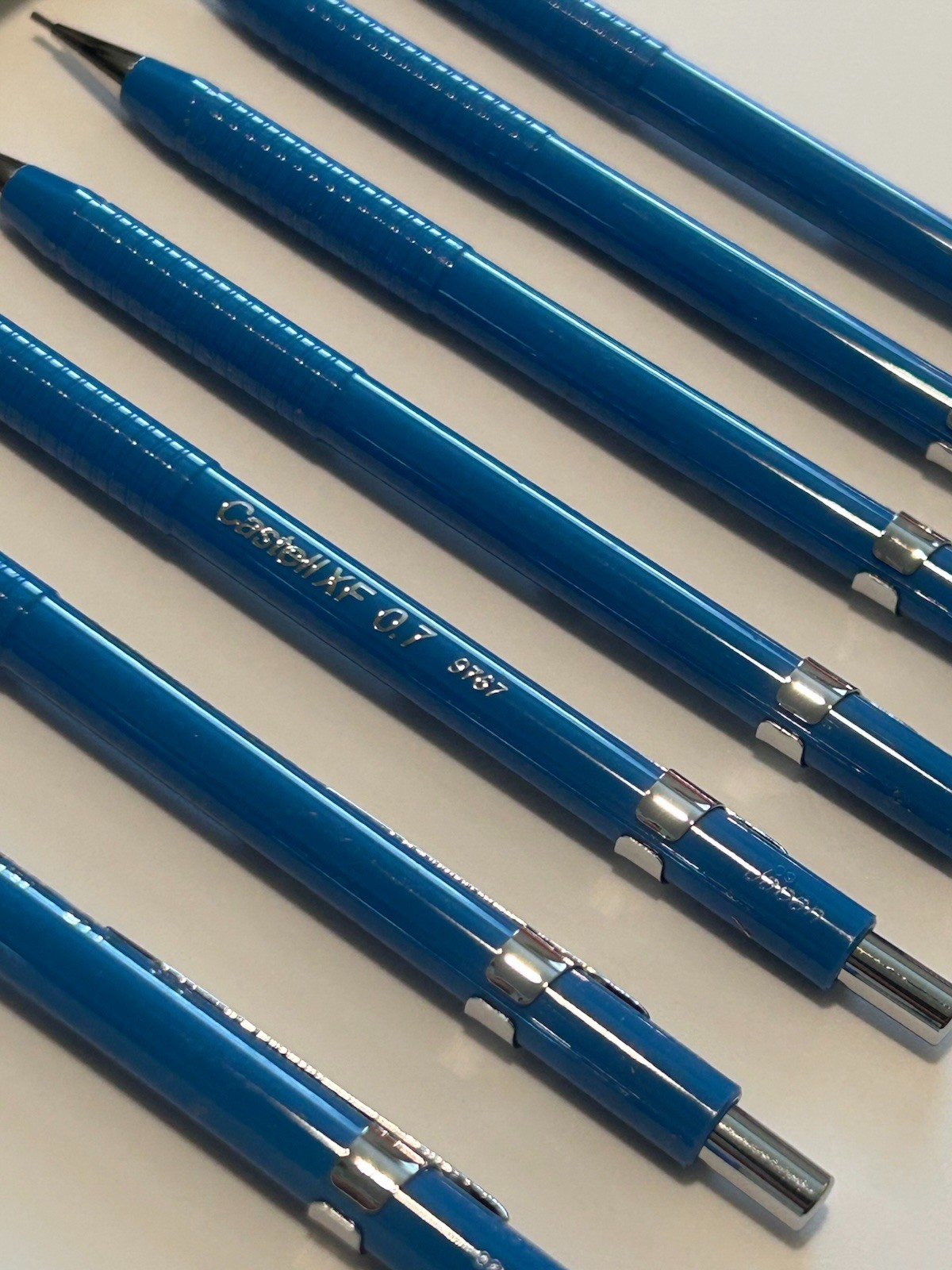 Vintage Faber Castell XF 9767 (7) Mechanical Pencils 0.7mm blue Japan