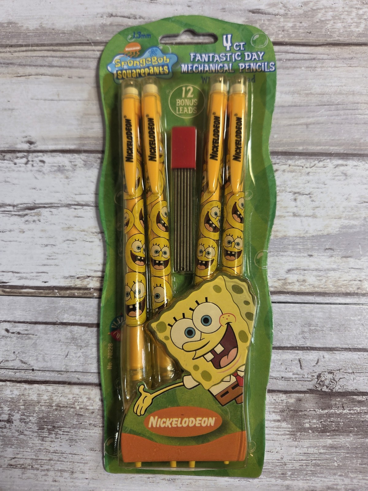 SpongeBob Squarepants 4 Count Mechanical Pencils 1.3mm Vintage 2002 Sealed