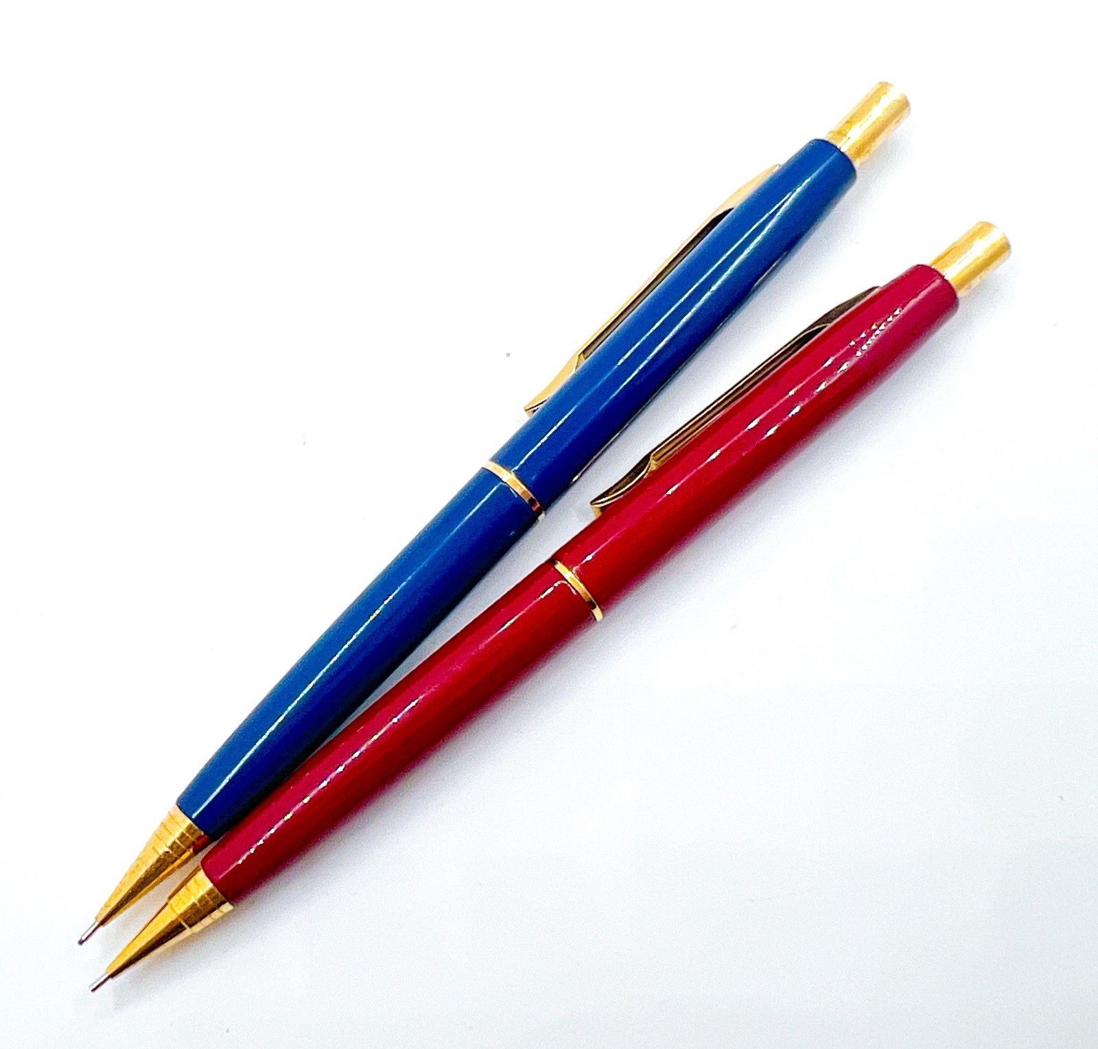NOS Platinum Mechanical Pencil 0.5mm 2pcs Set Blue & Red Functional