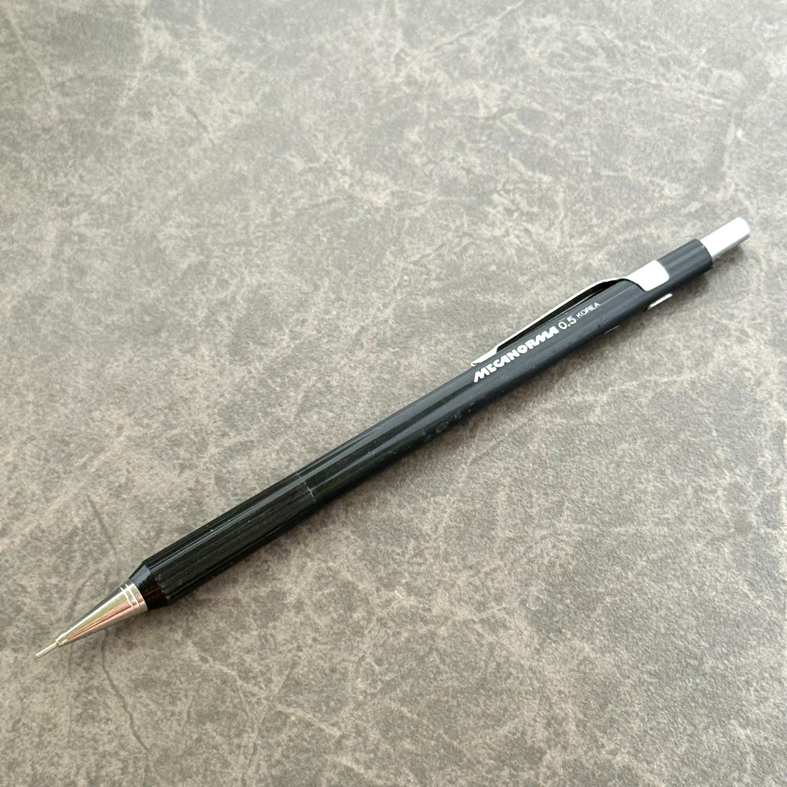 Mecanorma Mechanical Pencil Vintage 0.5mm, Black & Silver Made in Korea