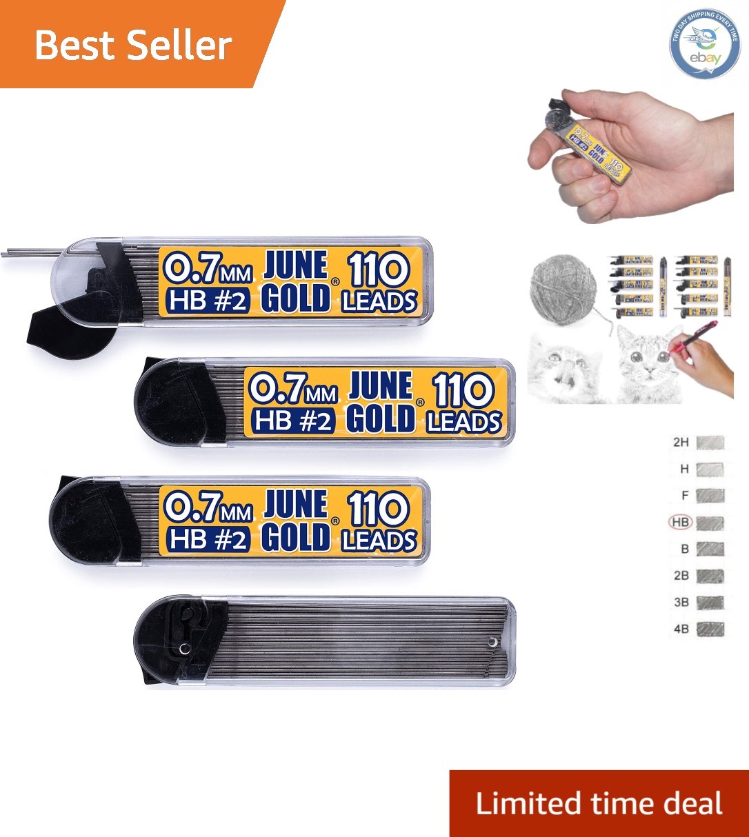 440 Break-Resistant 0.7 mm HB Graphite Leads for All-Day Writing – 4 Dispensers