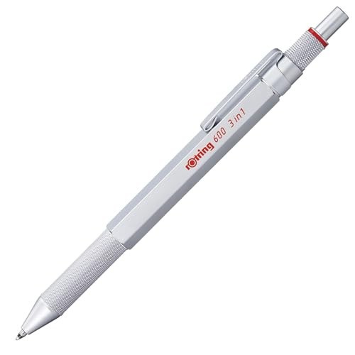 3-in-1 Multicolor Pen & Mechanical Pencil, 2 Ballpoint Tips (Black/Red), 0.5mm P