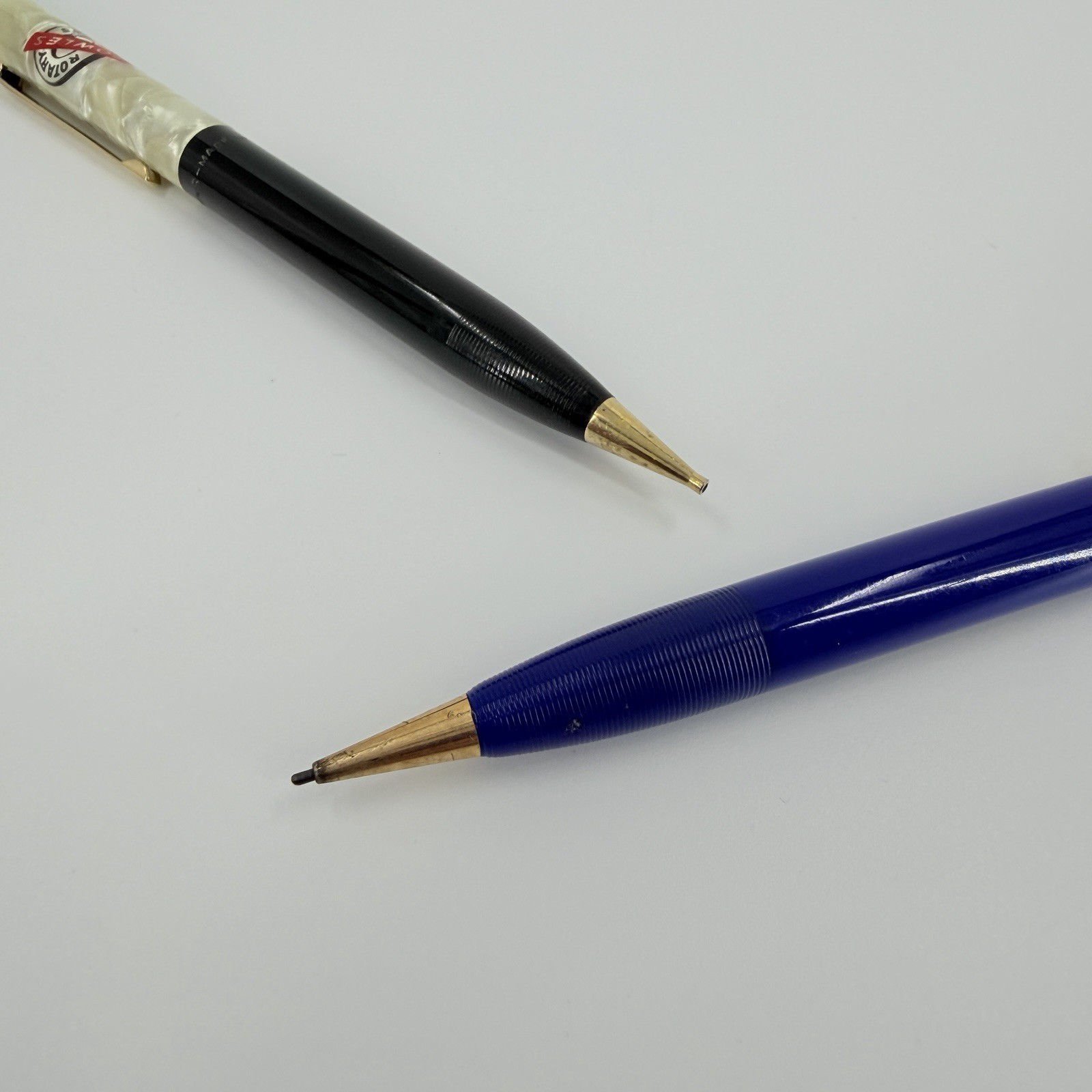 Vintage SHEAFFER’S Pearl Marbled Blue, Black Gold Clip Mechanical Pencils ￼