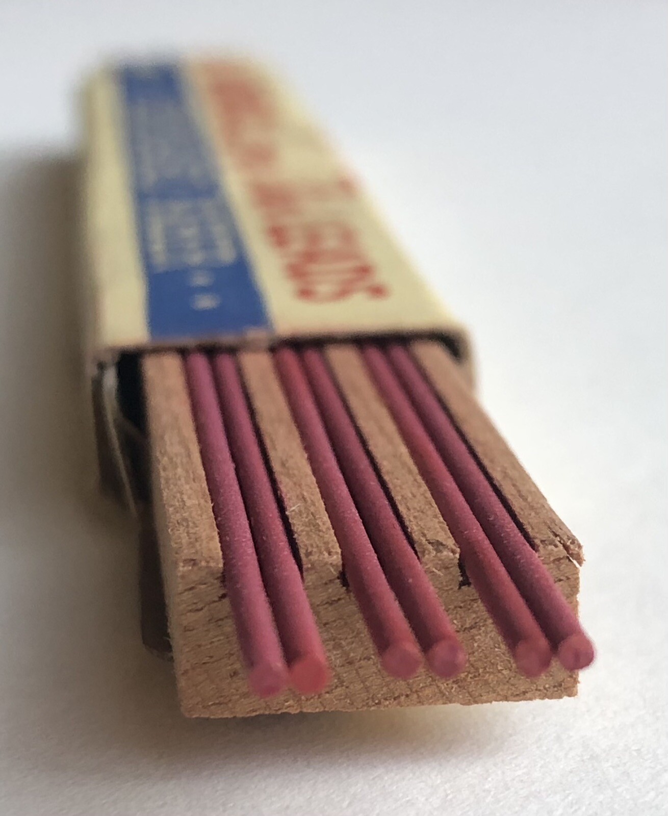 Vintage EBERHARD FABER Mongol RED Mechanical Pencil Lead 1.18mm 4″ NOS 6pk USA