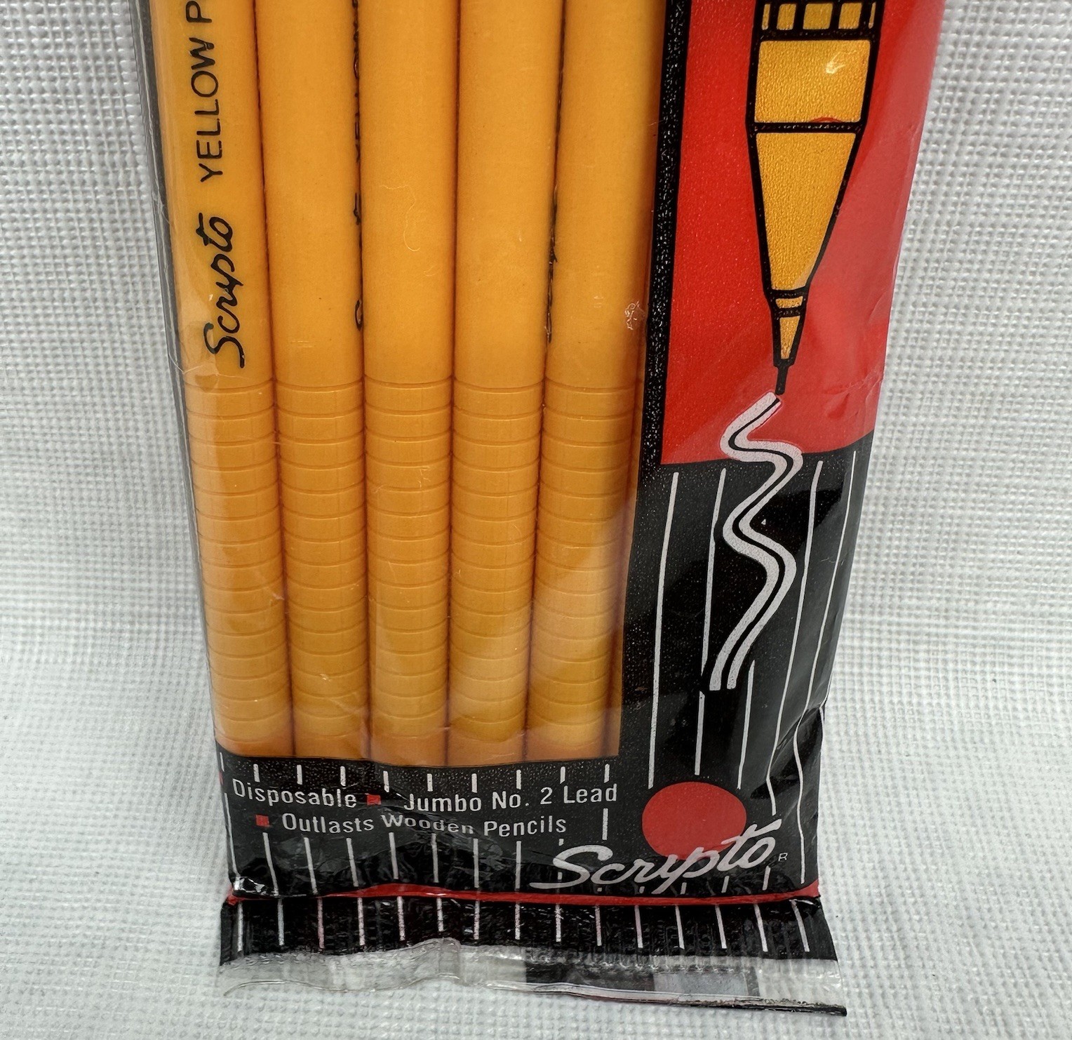Vintage Scripto Yellow Pencil 7 Pack Number 2 0.7mm Mechanical (1991) New Sealed
