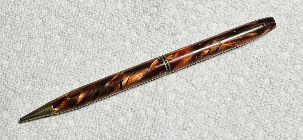Vintage Eagle Brown Bronze Marble Colored Cracked Ice Mechanical Pencil NO CLIP