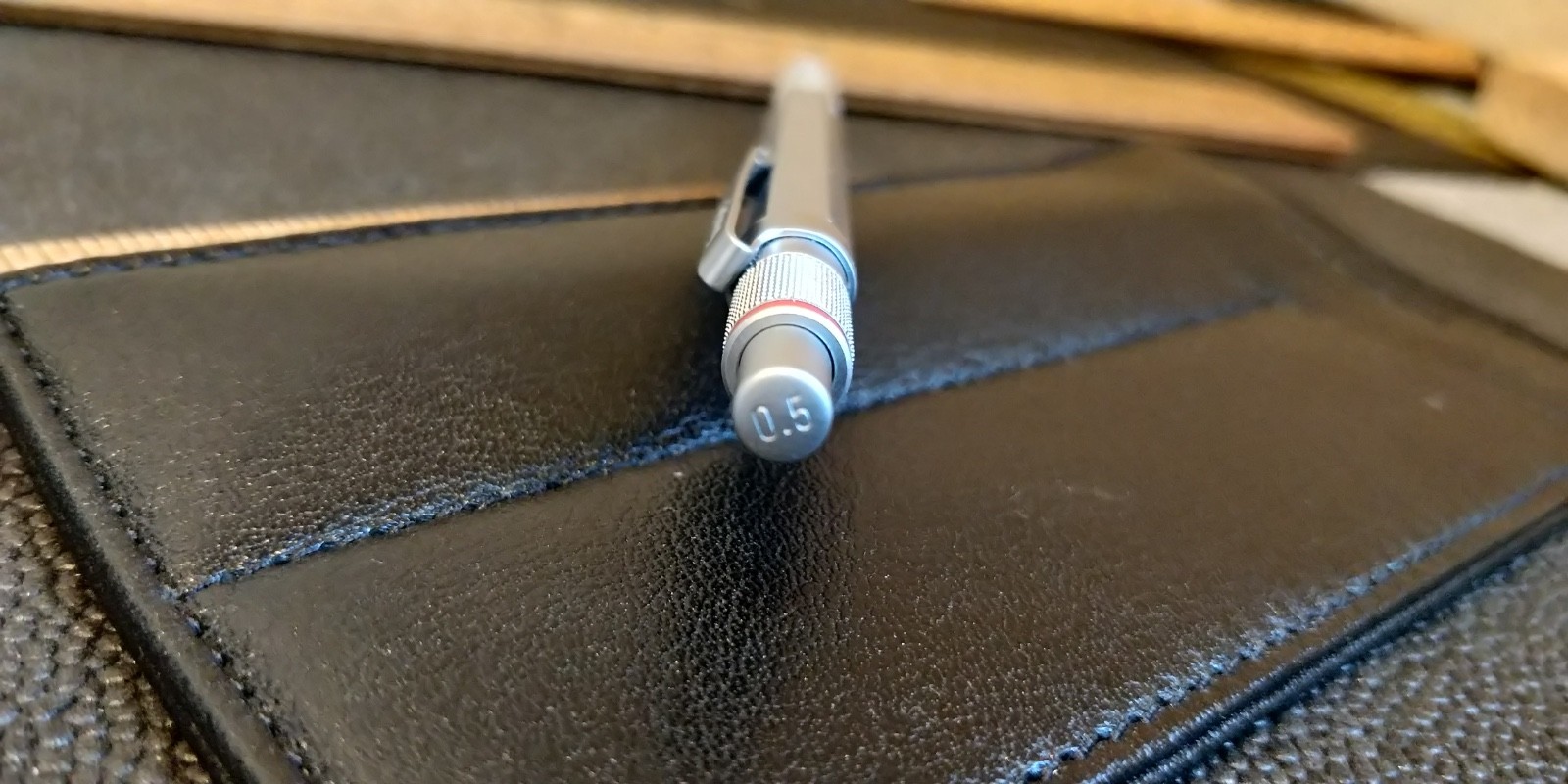 Rotring Levenger Lead Holder Mechanical Pencil with Leather Pouch