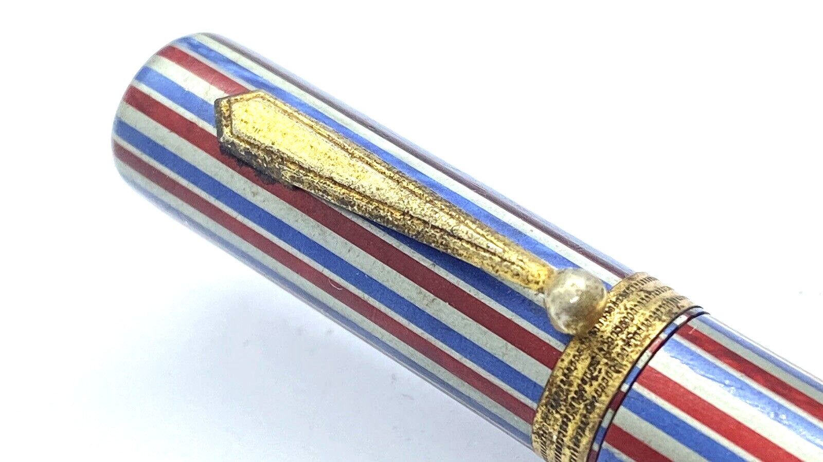 VINTAGE MAJESTIC MINI PENCIL IN TRI COLOR RED & BLUE & WHITE MADE IN USA